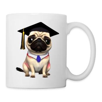 Bachelor Bulldog Graduation Study Dogs - Mug blanc - blanc - Droite
