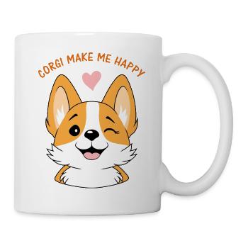 Corgi machen mich glücklich - Tasse - Weiß - Rechts
