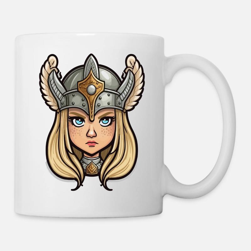 Lagatha, la Valkyrie: Cartoon Valkyrie Lagatha - Mug blanc - blanc