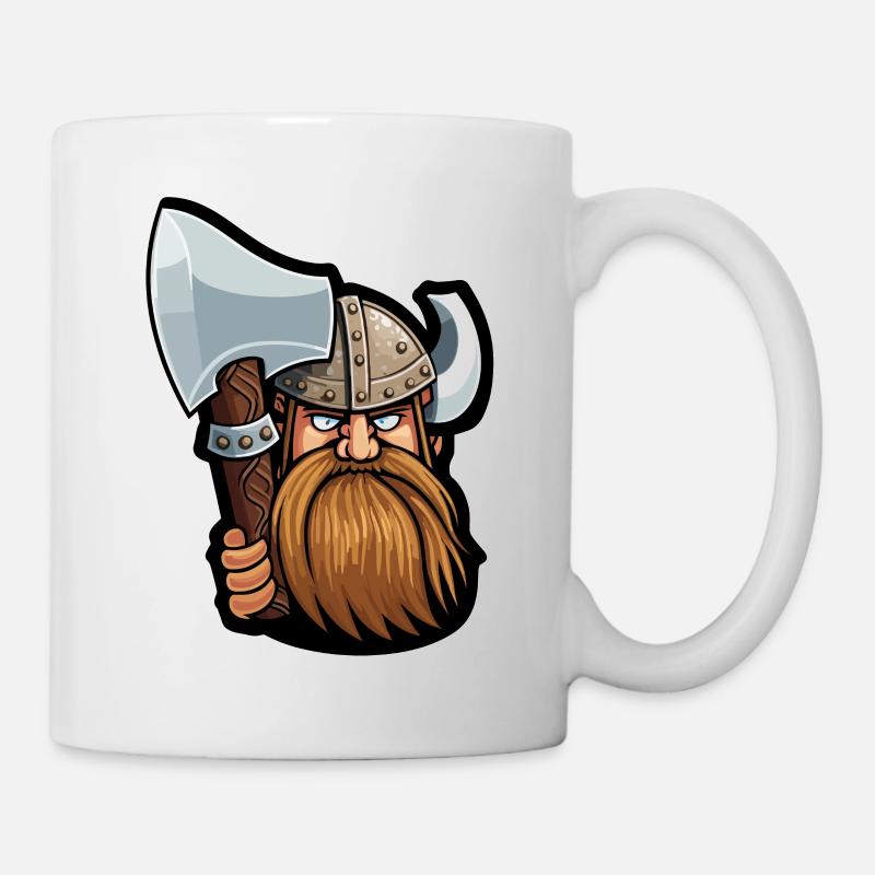 Olaf, the Bold: Cartoon Viking Olaf - Mug - white