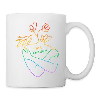 Gay Pride Parade LGBTQ+ Rainbow Flag Body Positive - Mug - white - Right