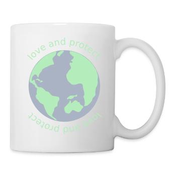 Aimer et protéger la planète Terre Cadeau climatique - Mug blanc - blanc - Droite