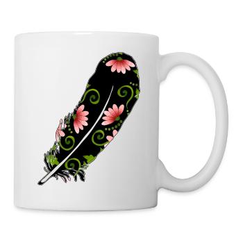 Feder - Tasse - Weiß - Rechts
