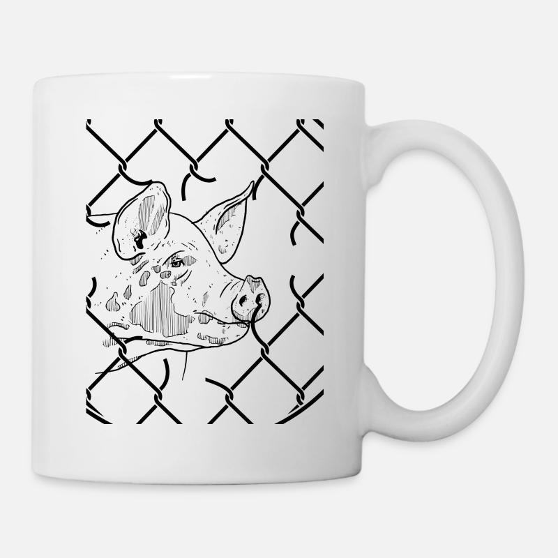 Schwein Befreiung hinter Gitter - Tasse - Weiß
