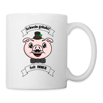 Schwein gehabt! Seit Immer - Tasse - Weiß - Rechts