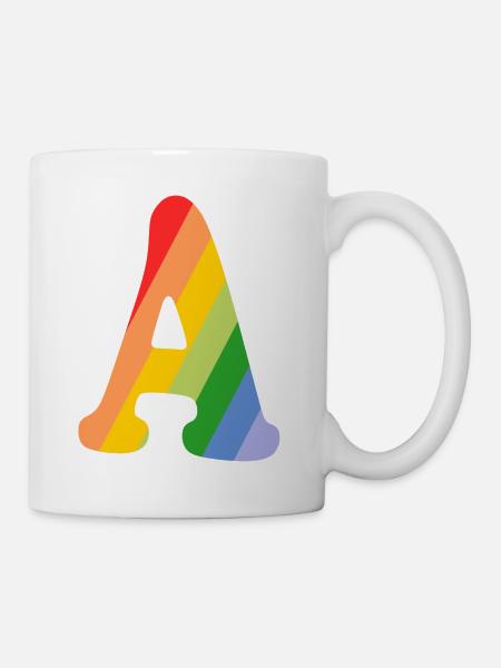 Buchstabe A Regenbogen - Tasse - Weiß