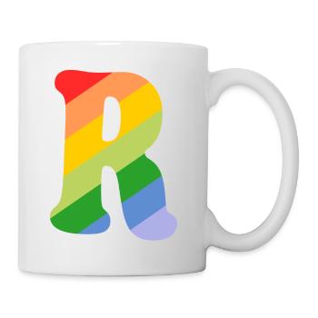 Letter R rainbow - Mug - white - Right