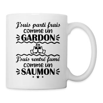J'suis parti frais comme un gardon, humour - Mug blanc - blanc - Droite