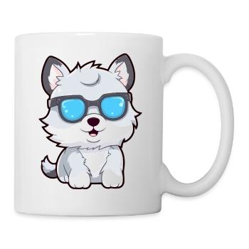 Looki le loup à lunettes - Mug blanc - blanc - Droite