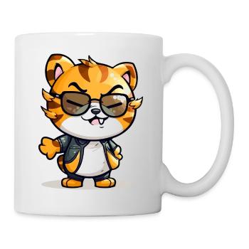 Looky, der lustige Tiger - Tasse - Weiß - Rechts