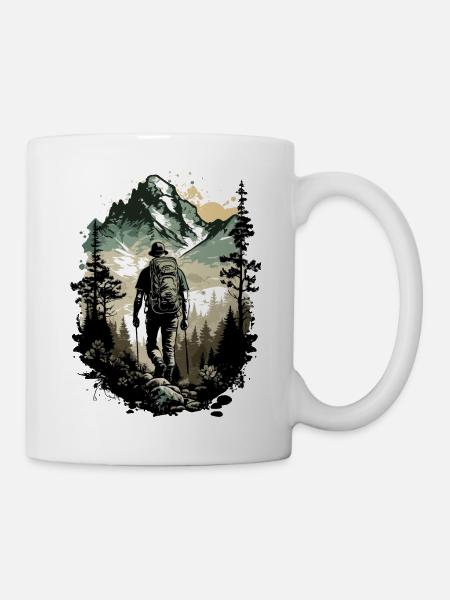 Outdoor Nature Trees Retro Forest T-Shirt - Mug blanc - blanc