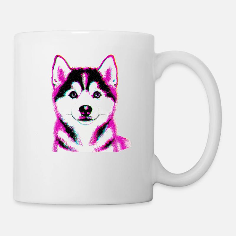 Siberian Husky im Pop Art Stil - Tasse - Weiß