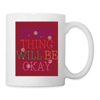 Rouge Flocons de neige Noël Occasion T shirt - Mug blanc - blanc - Droite