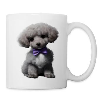 Pudelwelpe Hundehalter Pudel mit Fliege Hundewelpe - Tasse - Weiß - Rechts