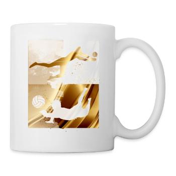 volley-ball, volleyballer, beachball,graffiti,or - Mug blanc - blanc - Droite