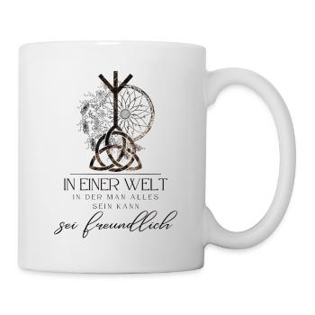 Mandala HIPPIE avec Triquetta de noeud caltique - Mug blanc - blanc - Droite
