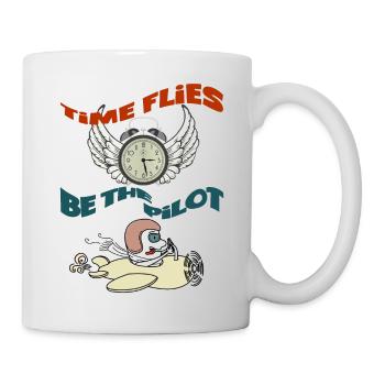 Time flies - be the pilot - Mug - white - Right