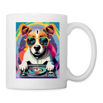 DJ Hund - Tasse - Weiß - Rechts