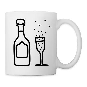 Vin mousseux au verre 2 - Mug blanc - blanc - Droite