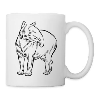 Tapir Dessin au trait dessiné à la main - Cadeau - Mug blanc - blanc - Droite