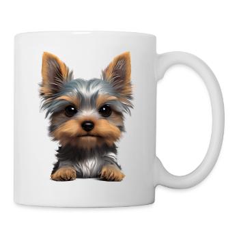 Chien chiot Propriétaire de chien Yorkshire Terrier - Mug blanc - blanc - Droite