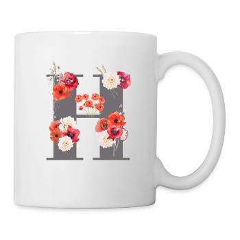 H aus Blüten - Tasse - Weiß - Rechts