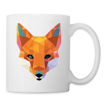Fuchs Füchse Polygon Geometrisch Geschenk - Tasse - Weiß - Rechts