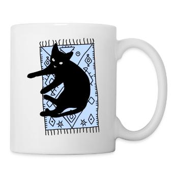 Katze auf dem Teppich - Tasse - Weiß - Rechts