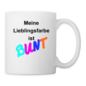 Meine Lieblingsfarbe ist BUNT (schw) - Tasse - Weiß - Rechts