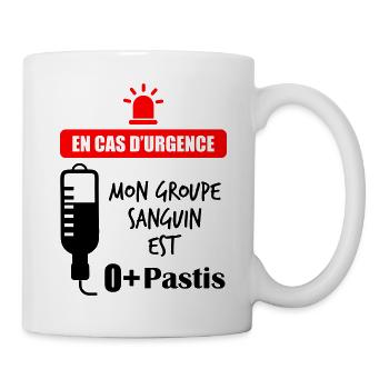 En cas d'urgence, idée cadeau pas cher, apéro - Mug blanc - blanc - Droite