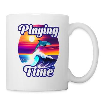 Dolphin and wave - Mug - white - Right