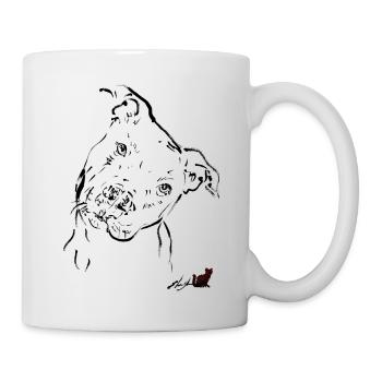 pit-bull noir - Mug blanc - blanc - Droite