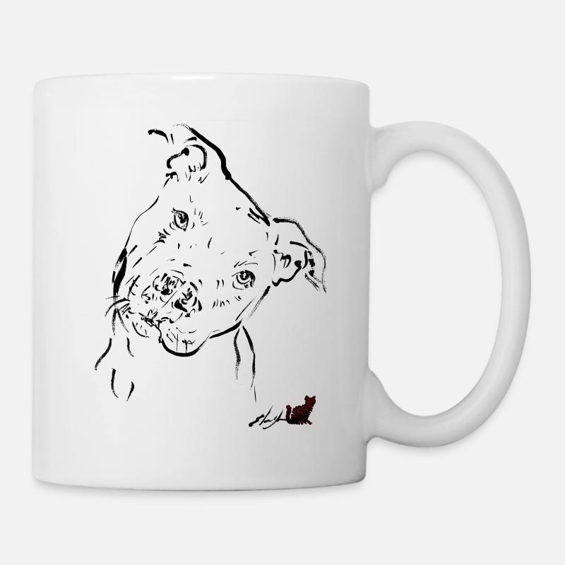 Schwarzer Pitbull - Tasse - Weiß