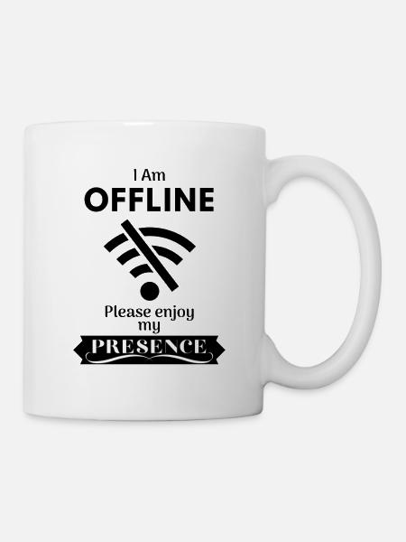 I Am OFFLINE - schwarz - Tasse - Weiß