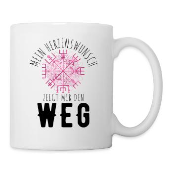 Wegweiser RUNEN Motivation - VEGVISIR - Tasse - Weiß - Rechts