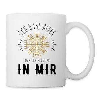Wegweiser RUNEN Motivation - VEGVISIR - Tasse - Weiß - Rechts