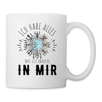 Wegweiser RUNEN Motivation - VEGVISIR - Tasse - Weiß - Rechts