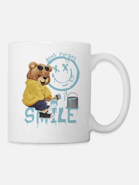 Vergiss Nicht Zu Lächeln - Tasse - Weiß