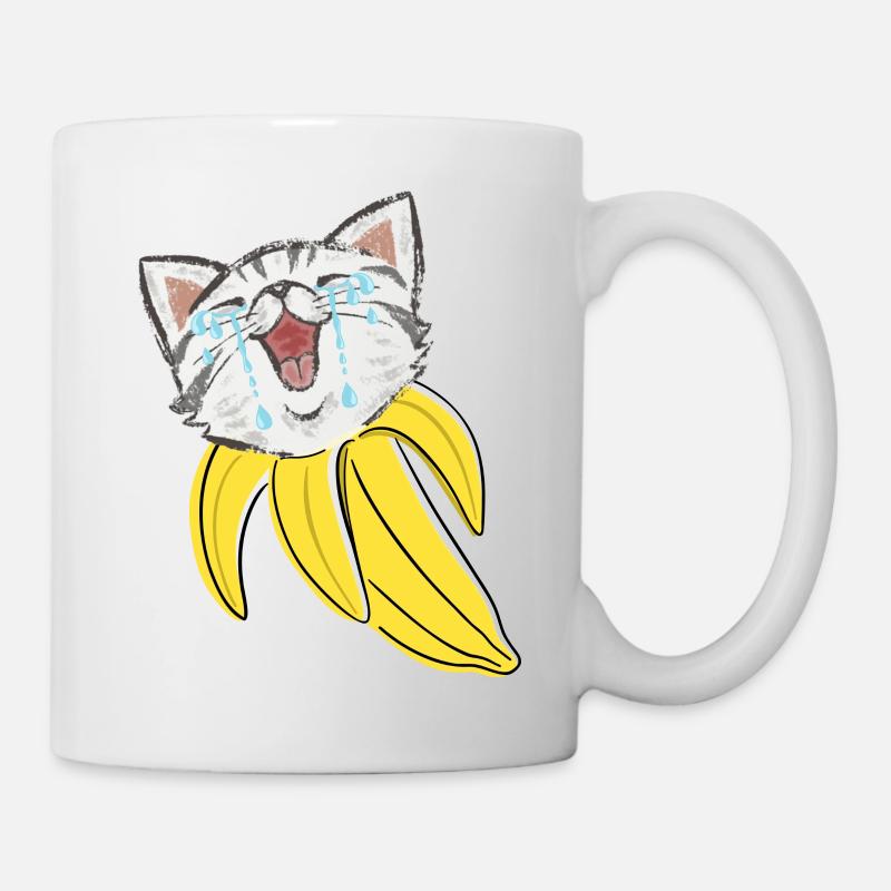 Chat Banane - Mug blanc - blanc