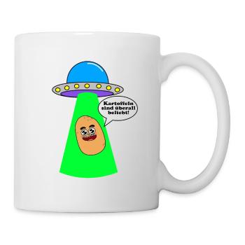 Ufo entführt Kartoffel - Tasse - Weiß - Rechts