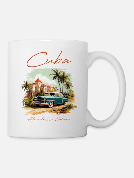 Cuba Voiture et Manoir - Mug blanc - blanc