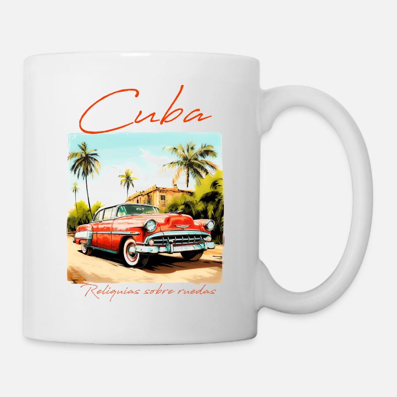 Kuba Auto im Dorf - Tasse - Weiß
