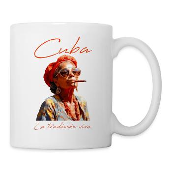 Cuba Cigar Smoking Lady - Mug blanc - blanc - Droite