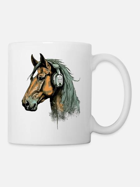 Ecko das audiophile Pferd - Tasse - Weiß