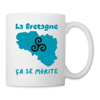 La Bretagne , ça se mérite 1 - Mug blanc - blanc - Droite