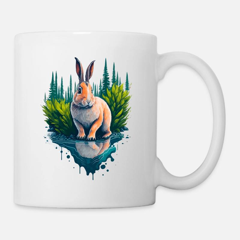Schöne Illustration eines Kaninchens - Tasse - Weiß