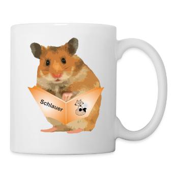hamster schlauer fuchs buch - Tasse - Weiß - Rechts