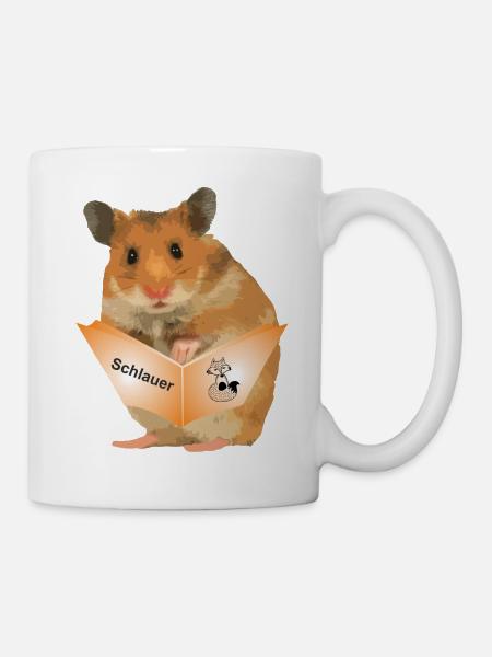 hamster schlauer fuchs buch - Tasse - Weiß