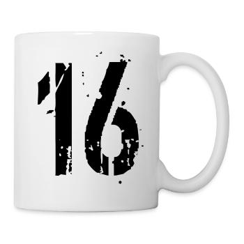 16 Zahl 16 Jahre - Tasse - Weiß - Rechts