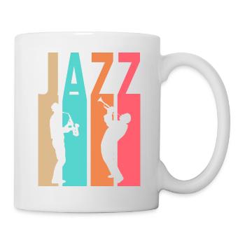 Deux saxophonistes - Musique Jazz - Mug blanc - blanc - Droite